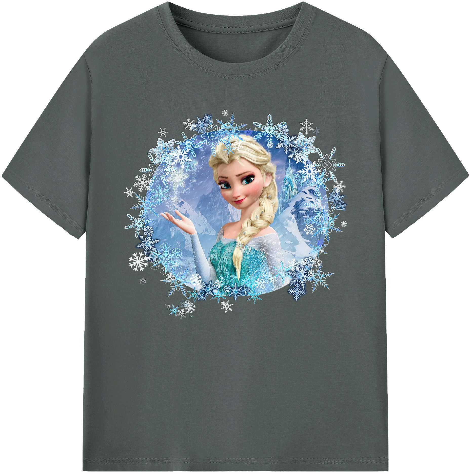 （画像用） アナと雪の女王 アンナ エルサ Frozen Anna Elsa 綿100％ メンズ半袖Tシャツ｜肌触りやわらか＆通気性